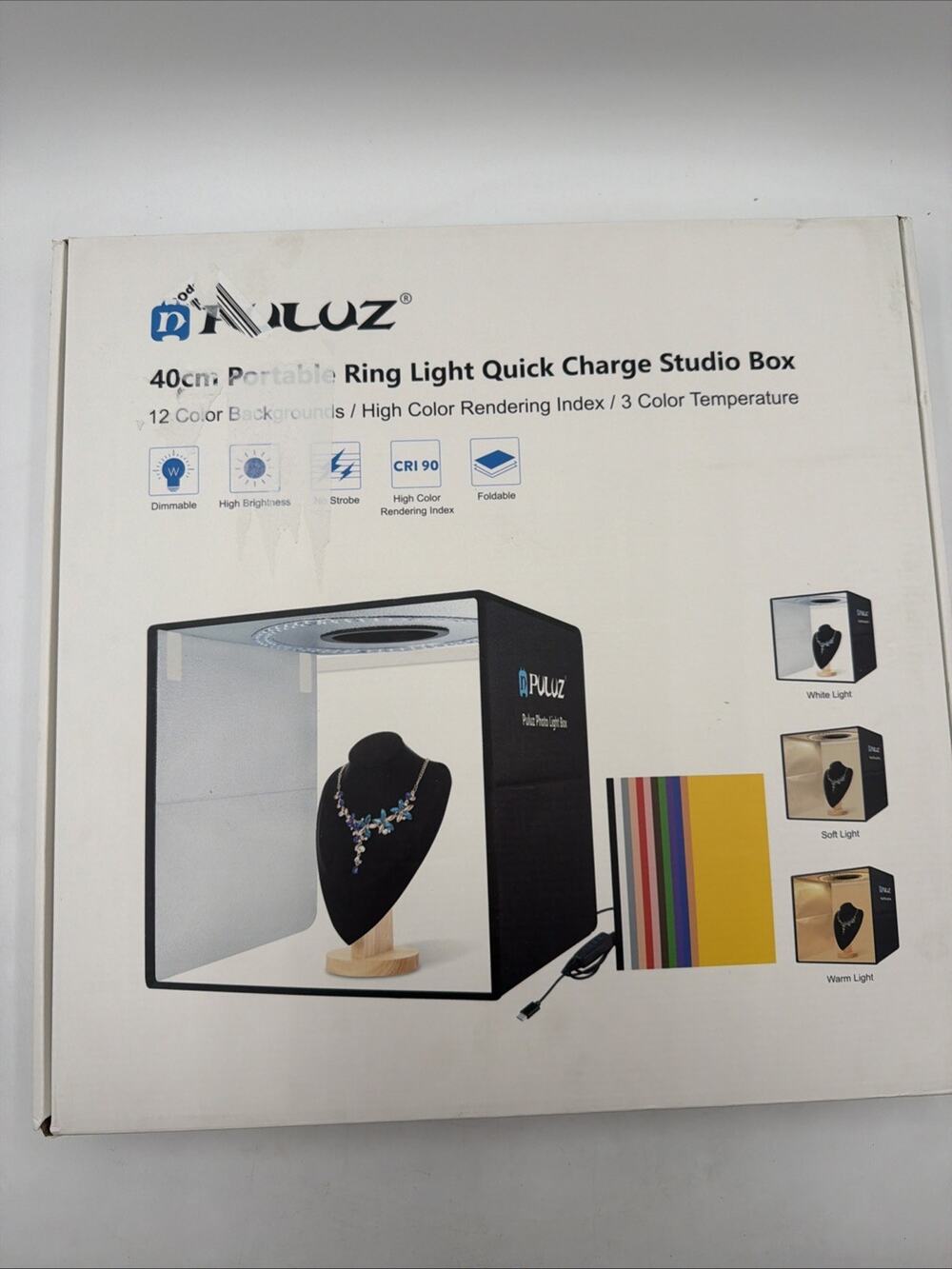 40*40*40cm Foldable LED Light Tent Desktop Photo Studio Light Box